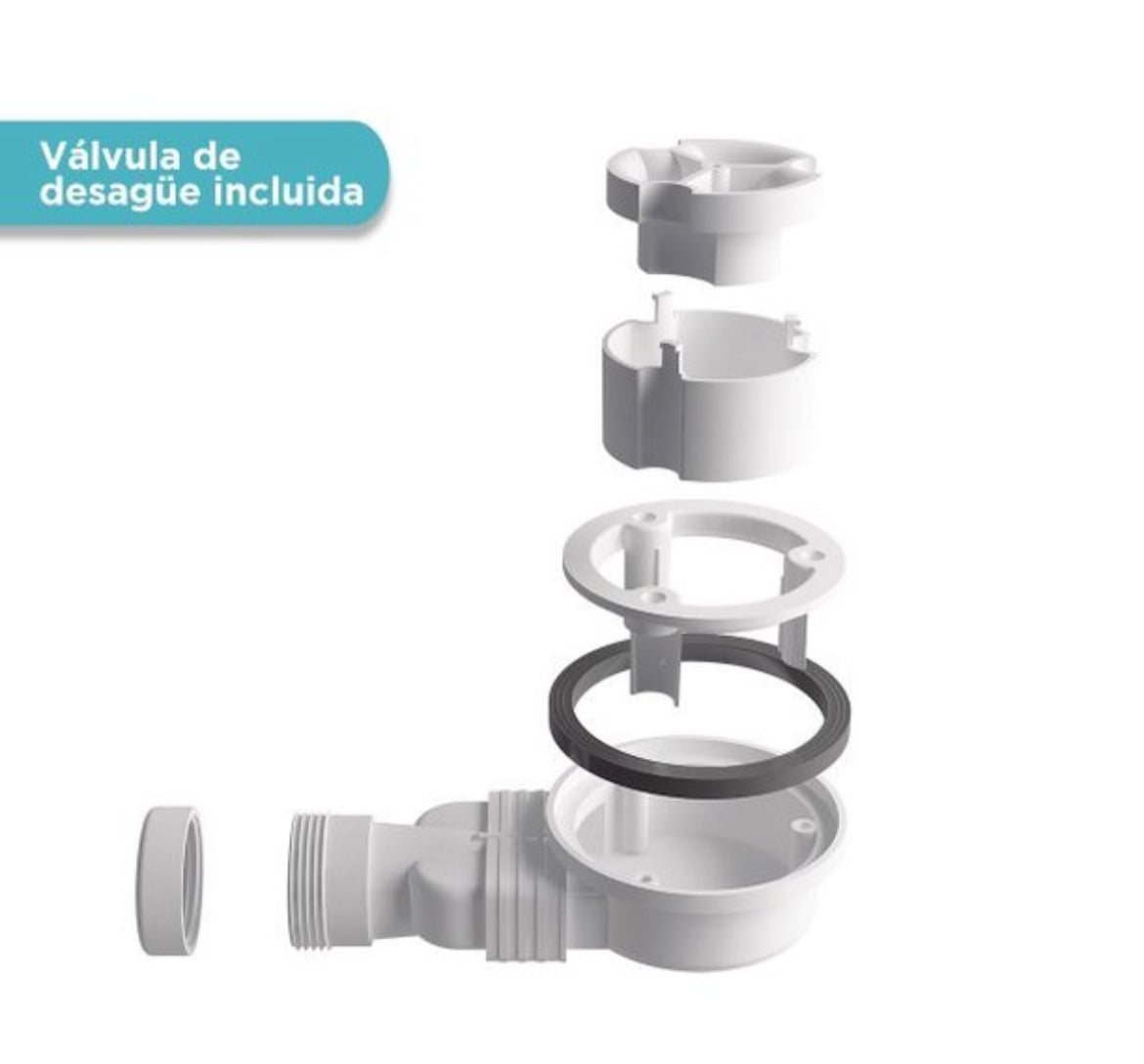 Receptaculo piedra de pizarra 120x70cm Ultra-Resistente Marca VELSTON con desagüe incluido