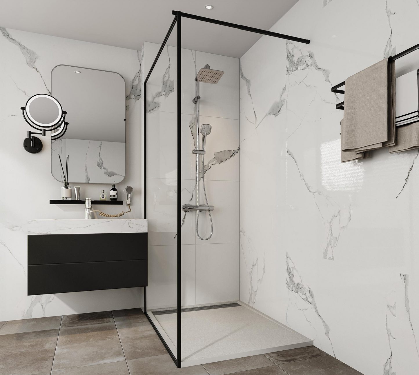 Receptaculo de ducha 100x70 Textura Piedra Antideslizante y Ultra Resistente