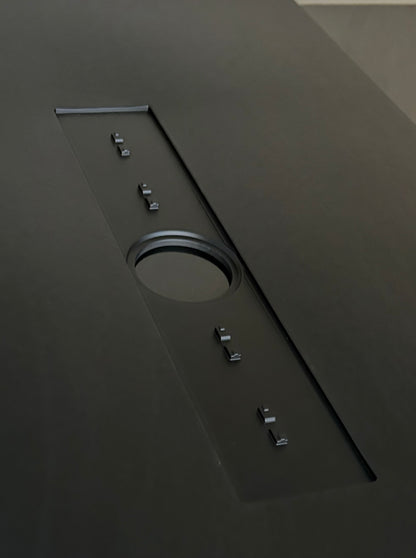 Receptáculo de ducha extraplano VÉLSTON 120×70 cm – Negro Piedra