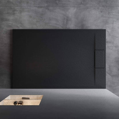 Receptáculo de ducha extraplano VÉLSTON 140x80cm negro piedra