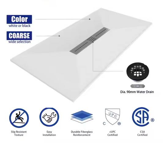 ¡LIQUIDACIÓN! Receptaculo de ducha 100x70cm Ultraplano y Resistente Incluye Desagüe