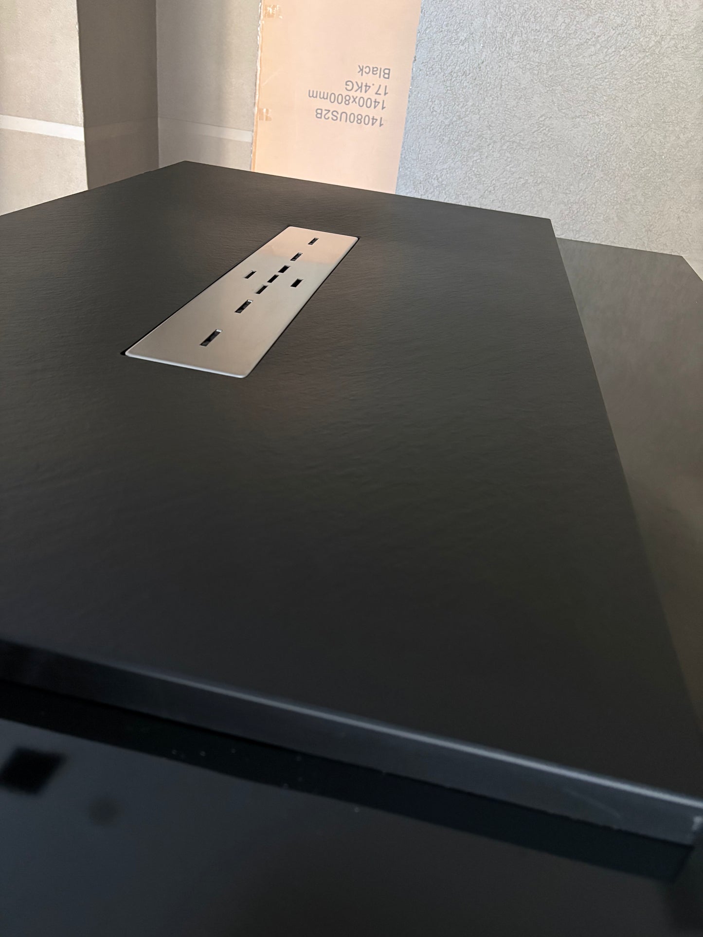 Receptaculo piedra de pizarra 120x70cm  Ultra-Resistente Marca VELSTON con desagüe incluido