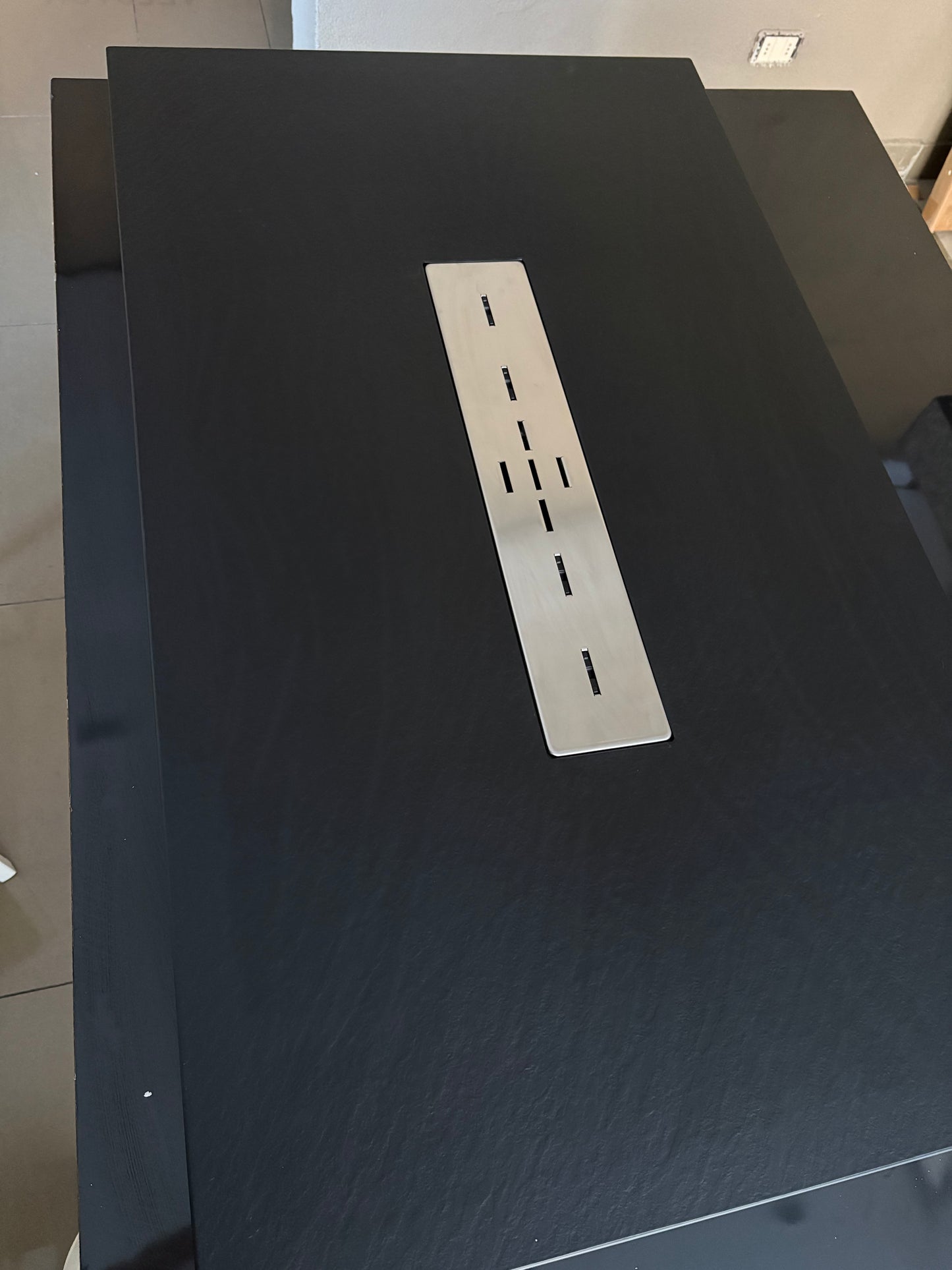 Receptaculo piedra de pizarra 120x70cm  Ultra-Resistente Marca VELSTON con desagüe incluido